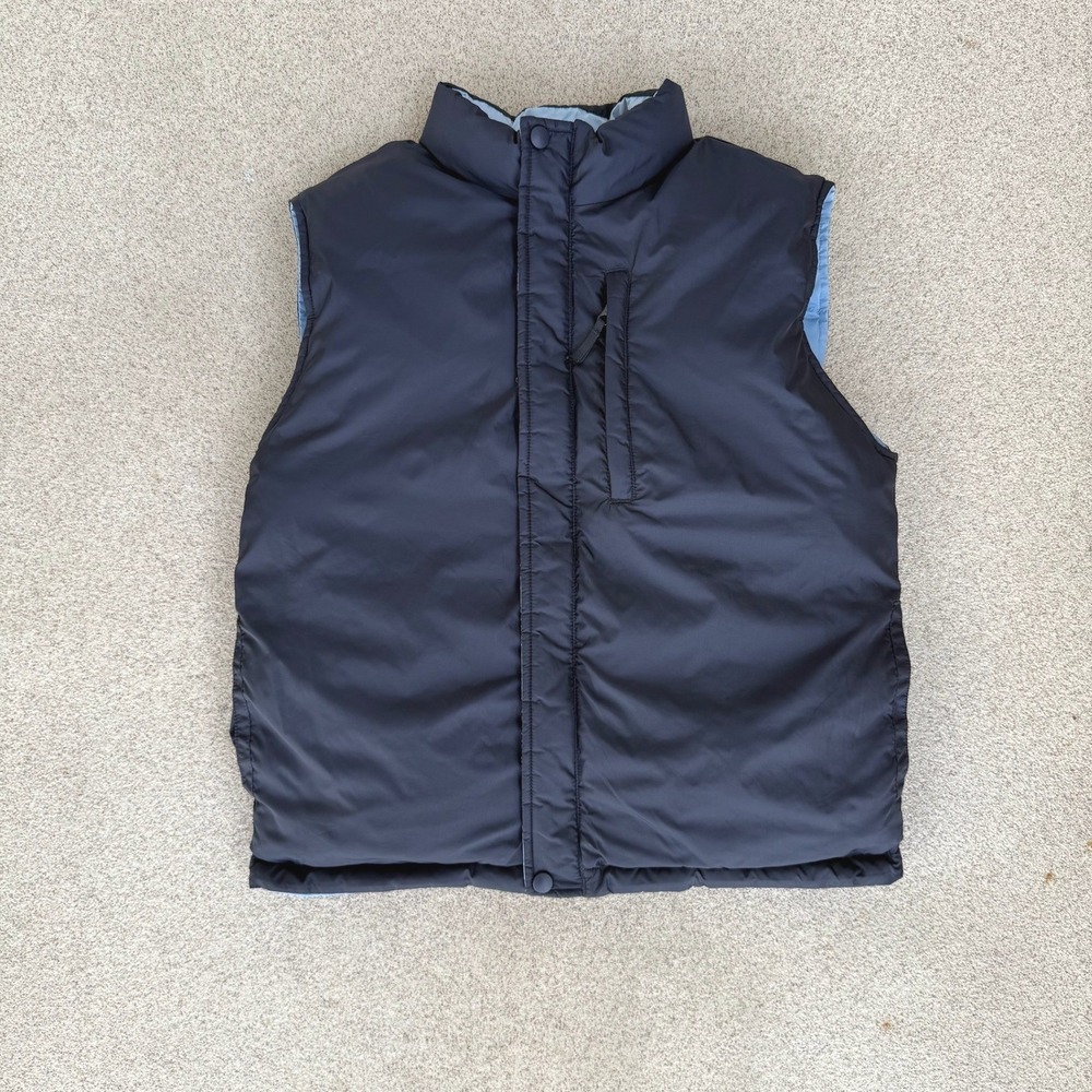 Lands' End Boys Large - Reversible Puffer Vest Navy Blue Sleeveless
